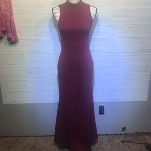 Lulu’s Burgundy Maxi Gown With Side Slit S